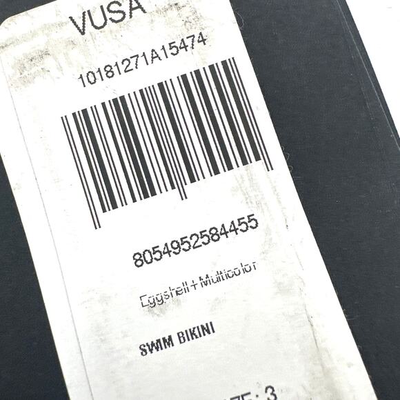 VERSACE Women's Eggshell Multicolor Baroque Print Bikini Top Size 3 Medium - Picture 4 of 14